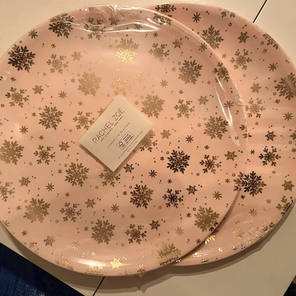 Plastic Reusable Large Holiday Serving Platters by Rachel Zoe (new / 16